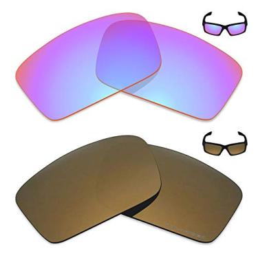 Imagem de Mryok+ 2 pares de lentes polarizadas de substituição para óculos de sol Oakley Twitch – rosa cobalto/bronze dourado