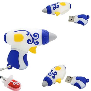 Imagem de Pen Drive USB 16 GB - Novidade Jump Drive - Pistola de cola Pendrive (pistola de cola amarela e azul)