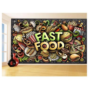 Imagem de Papel De Parede 3D Alimentos Pizza Restaurante 3,5M Al338