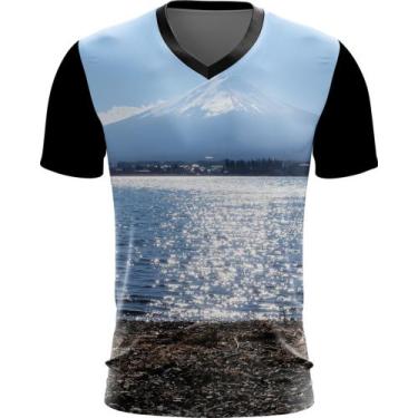 Imagem de Camiseta Gola V Dryfit Monte Fuji Japão Vulcão Japan Vulcan 2V - Kasub
