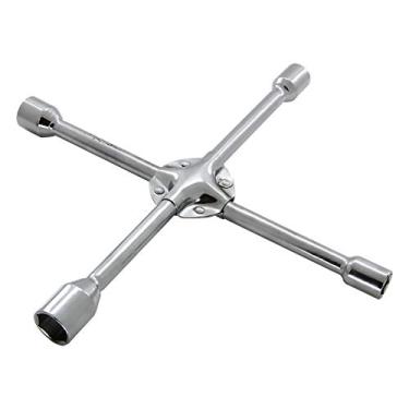 Imagem de Bettomshin Chave de roda - Chave cruzada universal de 4 vias de 35,5 cm com soquetes padrão de 17 mm, 19 mm, 22 mm, 24 mm, para reparo de pneus de carro, 2 peças