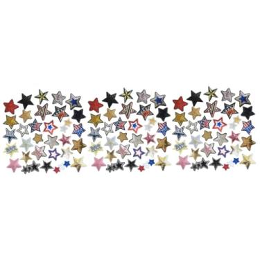 Imagem de VILLCASE 93 Peças patch de apliques de lantejoulas Distintivos adesivos roupas de meninas patch de estrela de lantejoulas patch de pentagrama bordado fragmento acessórios o ferro Bandeira