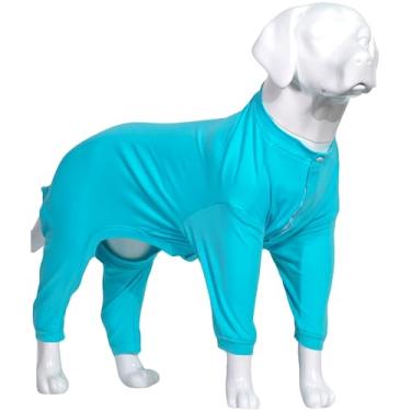 Imagem de Lovelonglong Pijama leve para cães de 1,8 m, macacão de algodão puro com 4 pernas, macacão para cães, fantasia elegante de cachorro para cães grandes e médiosLovelonglong XXXL (Large Dog ~80 Lbs)