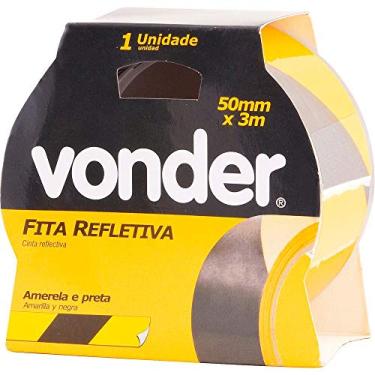 Imagem de Fita Adesiva Refletiva, 50 x 3 M, Amarela e Preta, Vonder VDO2209