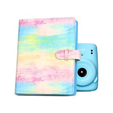 Imagem de Rieibi Álbum de fotos Instax Mini com 128 bolsos, carteira de couro PU para câmera instantânea Fujifilm Instax Mini Evo/11/8/9/7s/25/70/90, álbum de fotos coloridas para Polaroid