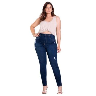 Imagem de Calça Jeans Plus Size Skinny Chapa Barriga Lunender 20677