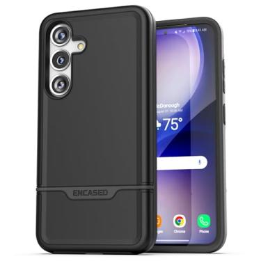 Imagem de ENCASED Capa robusta para Samsung Galaxy S24 - Capa protetora híbrida para celular de grau militar [proteção contra impactos de 3 metros], preta (série Rebel 2024) (S24)