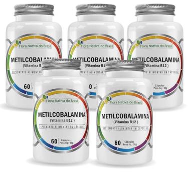 Imagem de 5x Metilcobalamina (Vitamina B12) 60 Caps de 500mg Flora Nativa do Brasil