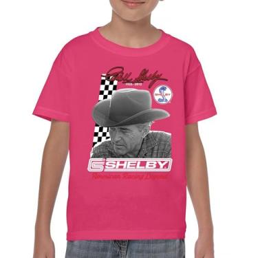 Imagem de Camiseta juvenil Carroll Shelby Signature GT500 Mustang Muscle Car American Racing Legend Lives Powered by Ford Kids, Rosa choque, M