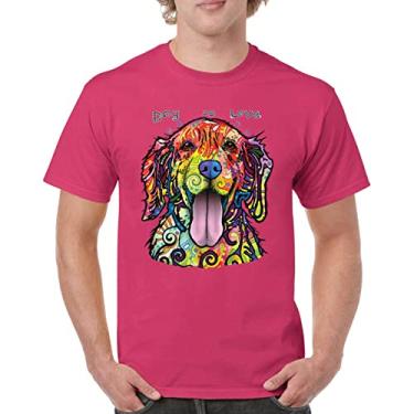Imagem de Camiseta masculina Dean Russo Labrador Retriever Love Pet Dog is Love, Rosa choque, 4XG
