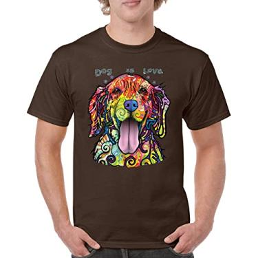 Imagem de Camiseta masculina Dean Russo Labrador Retriever Love Pet Dog is Love, Marrom, 5XG