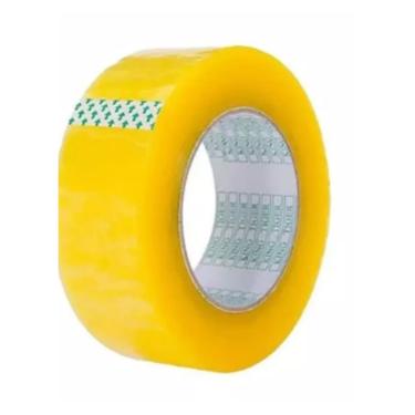 Imagem de Fita Adesiva Transparente Amarela 200 mts Embalagem Durex 