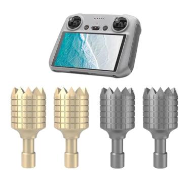 Imagem de (2 pares) Joystick de controle remoto para DJI Mini 4 Pro/Mini 3 Pro 3/Mini 3/Air 3/Air 2S/Mavic 3/Mavic 3 Pro/Mavic 3, joystick de substituição para controle remoto DJI RC/RC 2 (cinza e dourado)