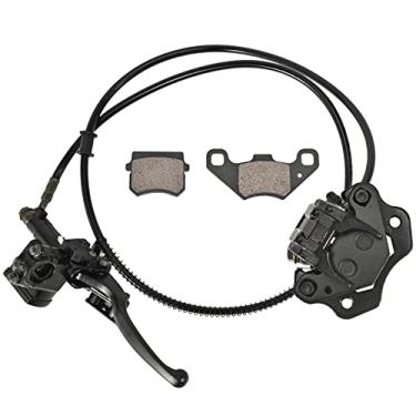 Imagem de Trkimal Conjunto de pinça de cilindro mestre de freio a disco hidráulico traseiro com pastilhas de freio para quadriciclo chinês TaoTao Sunl Roketa NST Cool sport 50cc 70cc 90cc 110cc 125cc