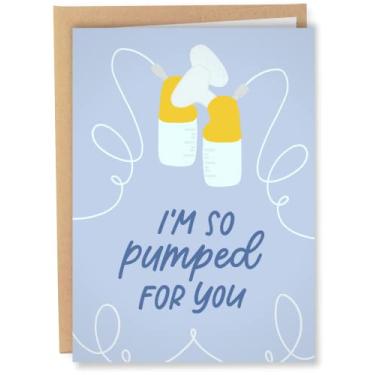 Imagem de Sleazy Greetings Funny New Baby Card For Expecting Mom | Congratulations Pregnancy Card | I'm So Pumped For You Breast Pump Card | Funny Card For New Mother