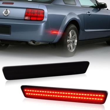 Imagem de Gempro Luzes de LED Laterais para Ford Mustang 1999-2004 Luzes de Estacionamento Luzes de Estacionamento Lente Fumê, 2 Peças (LED Vermelho)