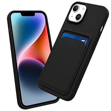 Imagem de OBHEI Capa para iPhone 15 Plus com porta-cartões Slim Fit durável com compartimento para cartão para Apple iPhone 15 Plus 6,7 polegadas - preta