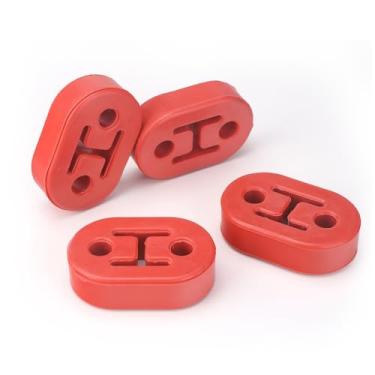 Imagem de 3 espelhos 2 orifícios buchas de exaustão silenciador isolador amortecedor suporte de montagem de borracha de alta densidade3mirrors vermelho 05035UN01X4