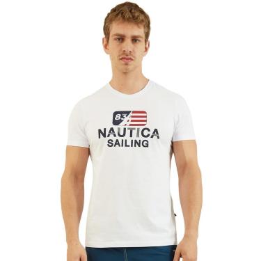 Imagem de Camiseta Nautica Masculina Sailing 83 Icon Flag Branca-Masculino