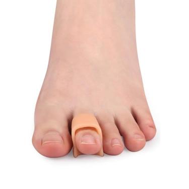 Imagem de 10 peças de talas corretoras de dedos de martelo, alisadores de dedo de gel sobrepostos, enrolados, tortos, garras, corretores de dedo, dedos de martelo para homens e mulheres