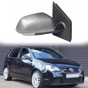 Imagem de Espelho retrovisor lateral adequado para Volkswagen VW Polo 2006-2010 conjunto de espelho lateral do passageiro acessórios de reposição do espelho retrovisor traseiro ajuste elétrico, seta,