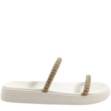 Imagem de Tamanco Papete Feminino Casual Tiras com Strass Moleca 5469.118