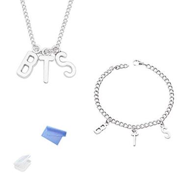 Imagem de XHBTS Colar Bangtan Boys Army B.T.S. Pingente e Pulseira com Mini Pano e Mini Caixa, Metal, Metal