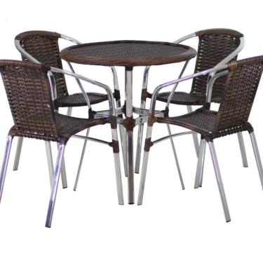 Imagem de Conjunto Cadeiras Floripa e Mesa com Tampo Tramado Área Externa Piscina Jardim Varanda
