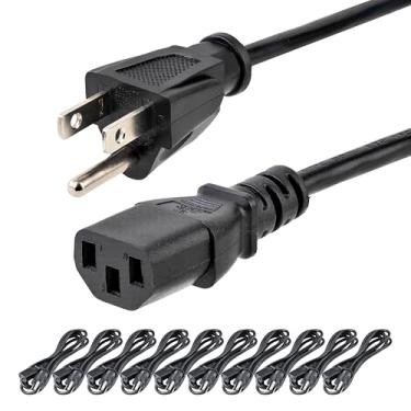 Imagem de StarTech.com Cabo de alimentação de computador padrão de 6 pés (NEMA 5-15 a IEC 60320 C13) - Cabo de alimentação CA de substituição de 18 AWG para PC ou monitor -125V, 10A - 10 Pack (PXT10110PK)
