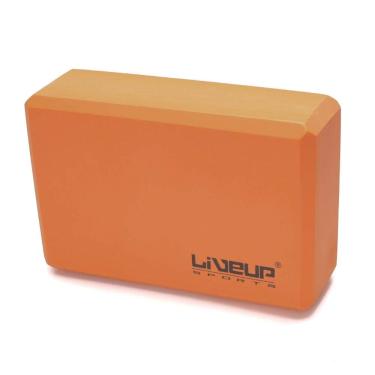 Imagem de Bloco de Yoga - 22,8x15,2x7,6cm - Cor Laranja - LiveUp Sports