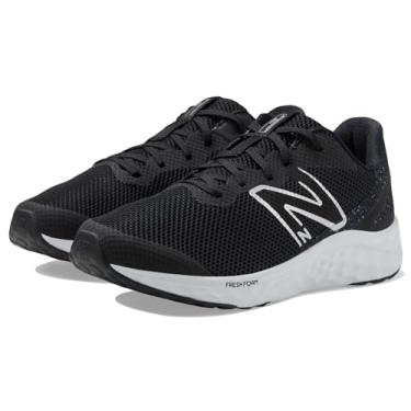 Imagem de New Balance Tênis de corrida infantil unissex Fresh Foam Arishi V4 com cadarço, Preto/branco/prata metálico, 19 BR GG