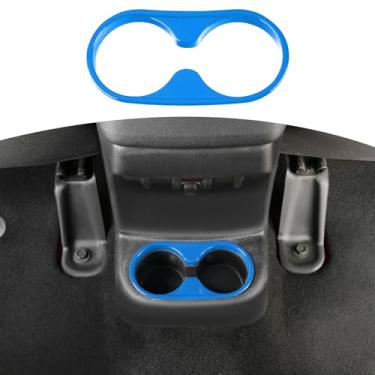Imagem de RT-TCZ Capa de acabamento para suporte de copo central traseiro ABS acessórios de decoração interior para Jeep Wrangler JK JKU Sport X Sahara Rubicon azul claro