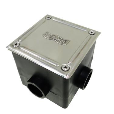 Imagem de Caixa de Passagem com Base Quadrada e Tampa Inox