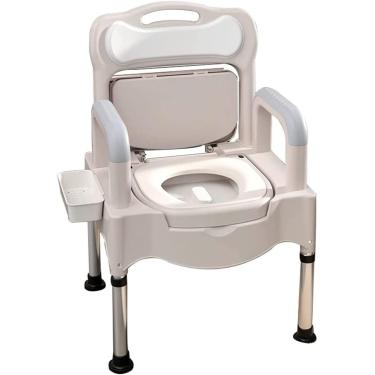 Imagem de Cômodas de cabeceira, cadeira de cômoda de cabeceira com altura ajustável para adultos, penico para idosos, banheiros portáteis para uso doméstico, adequados para pessoas com deficiência, id