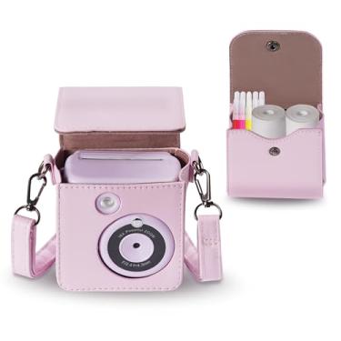 Imagem de Blummy Capa portátil para câmera instantânea ESOXOFFORE com bolsa na mesma cor para cabo USB e lápis de cor (apenas caixa) (rosa)