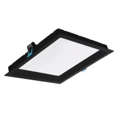 Imagem de Painel Plafon Embutir Quadrado Recuado LED 12W, Branco/Preto, Opus (Preto Luz Neutra)
