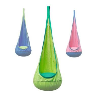 Imagem de Balanço sensorial infantil inflável para autismo, balanço sensorial interno com bomba manual, rede para pendurar em ambientes externos e internos, verde