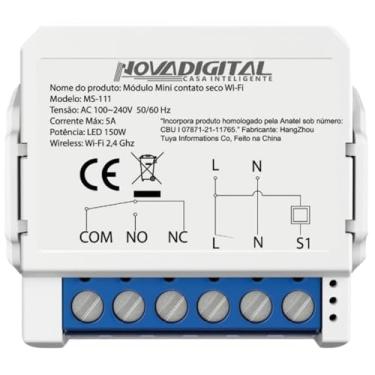Imagem de Módulo Mini Contato Seco Wi-Fi Branco Compativel com Alexa google home Tuya Smart Home