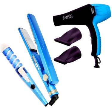 Imagem de Kit Prancha Chapinha Nano Titanium + Secador Profissional 8600w + Modelador De Cachos Spiral Volatem 220v