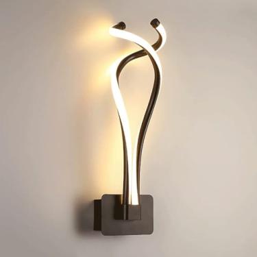 Imagem de Luminária de parede linear LED de 100 cm, faixa longa branca, luminária de parede interna, moderna, preta, 2 luzes, iluminação de canto para cima e para baixo, barra de iluminação para pente