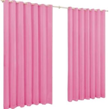Imagem de Cortina 2,00X1,40 Oxford Quarto Sala Cozinha Rosa - Imperial Moda Casa