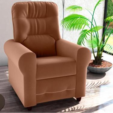 Imagem de Poltrona  Descanso Reclinável Andrea Veludo Cobre - Mais de Casa