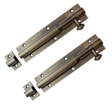 Imagem de 2 Trinco Ferrolho Fecho Porta Janela Madeira Colonial 200mm - raycon, 