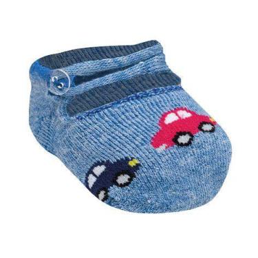 Imagem de MEIA BEBÊ SAPATILHA SELENE - 0 Á 5 MESES - Azul