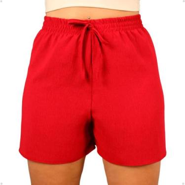 Imagem de Short Duna Feminino Soltinho Cós Alto Com Elástico Casual - 40 Graus, 