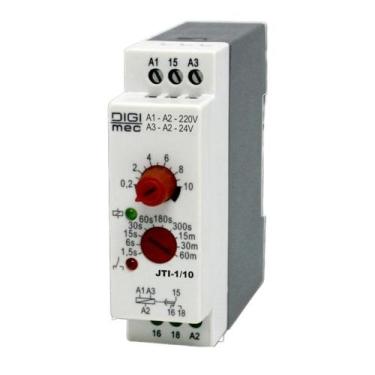 Imagem de Relé Tempo JTI-1/10 Multi Escala 24vca/vcc Digimec, Branco e Cinza