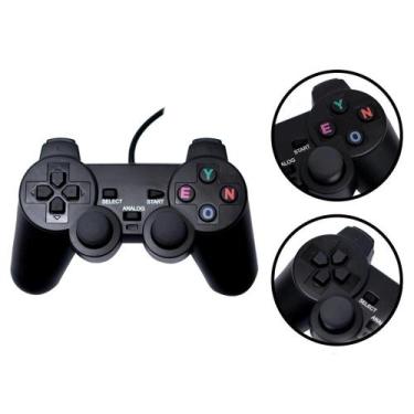 Imagem de Kit 2 Controles Ps2 Com Fio Manete Jogos Alta Resistência - Ps Tech
