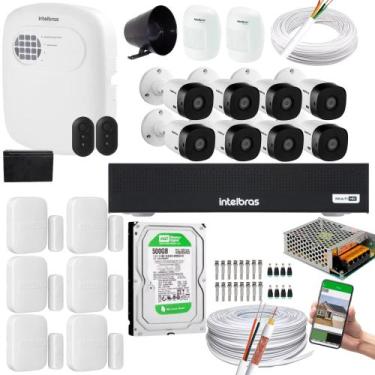 Imagem de Kit 8 Câmeras 1220B Dvr Intelbras + kit Alarme+ivp 2000+xas 4010 + HD 