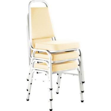 Imagem de Kit com 3 Cadeiras Empilháveis Linha Hotel Plus Bege - Design Office M