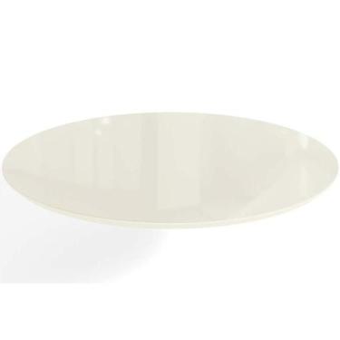 Imagem de Tampo Mesa Sala de Jantar Madeirado c/Vidro TA43 Redondo 105cm Off Whi